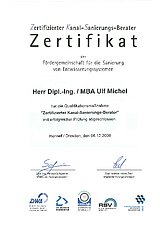 Zertifikat Kanalsanierungsberater