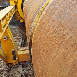 Steel protection pipes in the tunnelling machine