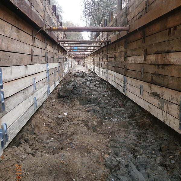 Rohrgraben in Vorbereitung zur Verlegung der Rohre